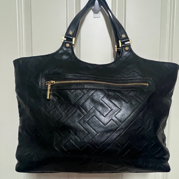 Tory Burch large stitch T tote black - Picture 2 of 9